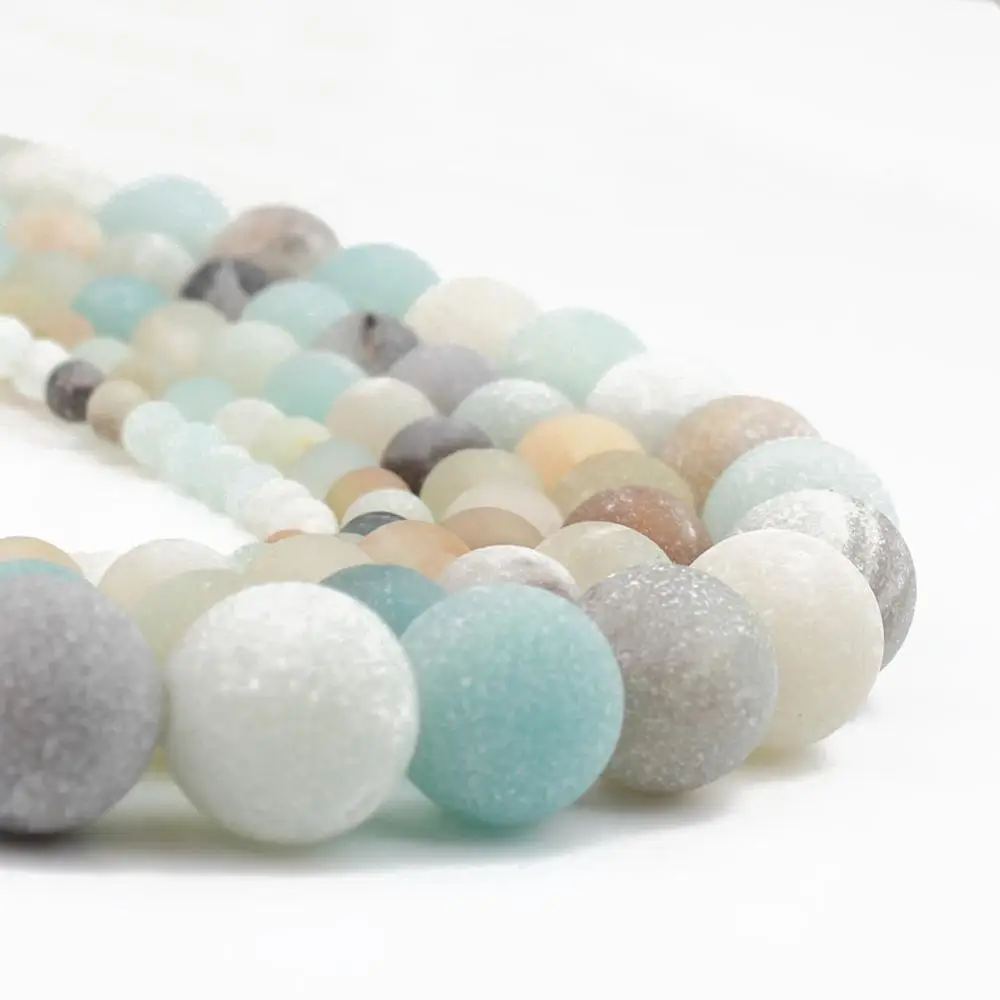 Женские круглые бусины Amazonite для изготовления ювелирных изделий 4/6/8/10/12 мм