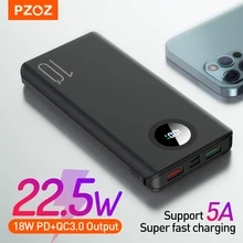 PZOZ Power Bank 10000mAh Portable Charger PowerBank 20000 Mobile Phone External Battery Fast Charge For iPhone Xiaomi PoverBank