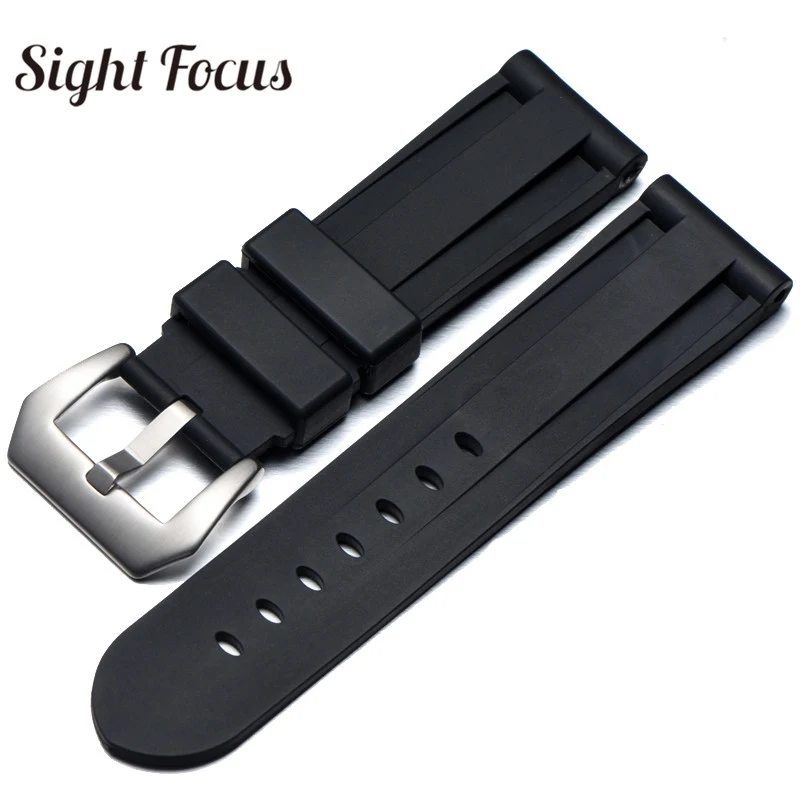 22 мм 24 26 полоса для погружения резиновый ремешок часов Pam Черный Синий Оранжевый