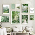 Настенная картина с изображением гор, леса, солнца, пальмы, дерева, цветов, природы