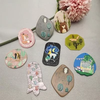 6pcspack acrylic geometric shaped charms cute animals pendants earring diy fashion jewelry accessory handmade keychain floating
