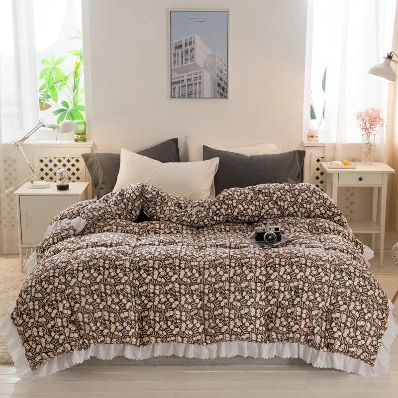 Домашний текстиль рустикальное красивое винтажное удобное одеяло с оборками из