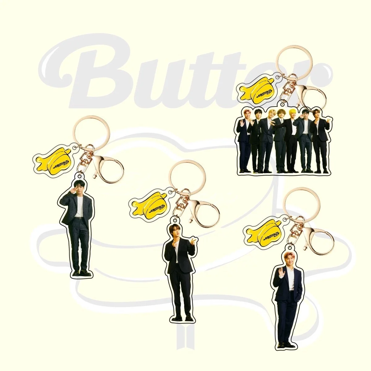 

KPOP Bangtan Boys New Album BUTTER Meetup Keychain Keyring JK V JIMIN SUGA Star Peripheral Korea Group