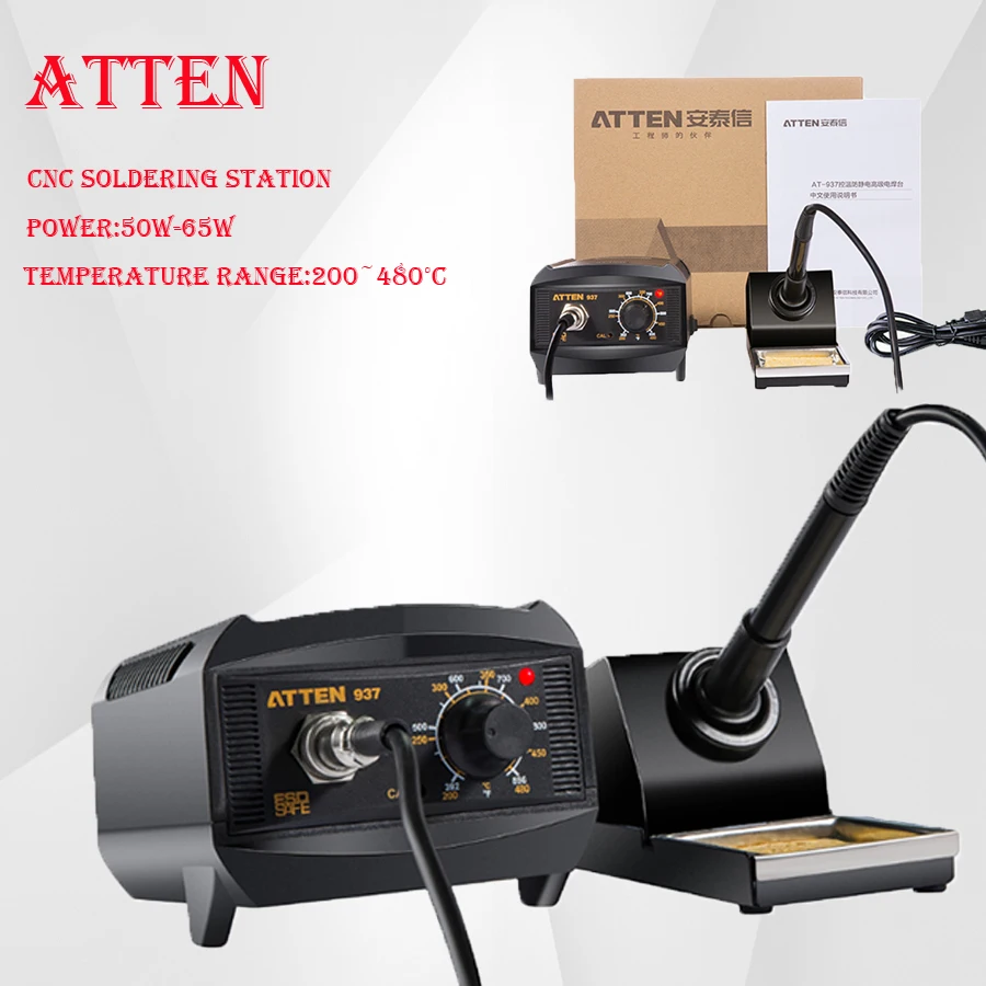 ATTEN 937 Высокоточный постоянный Температура паяльная станция Утюг Сварка железа с