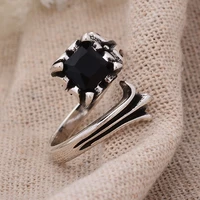 new arrival 30 silver plated vintage black crystal flower ladies open rings best gifts for women new year no fade