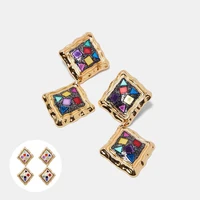 earrings luxury ear studs gift jewelry drop dangle square alloy fashion women