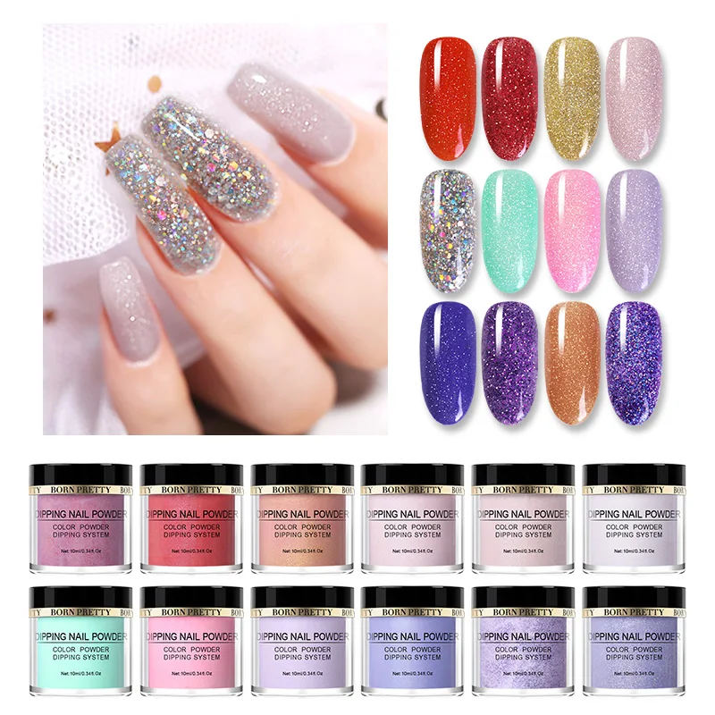 BORN PRETTY 10 мл окунающий порошок для ногтей Блестящий натуральный сухой акриловый