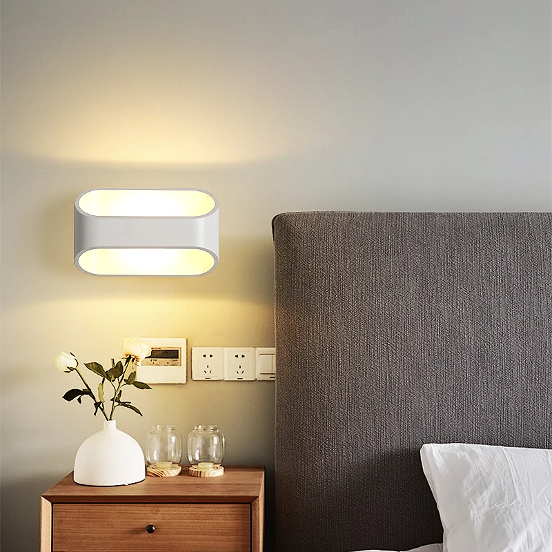 Светодиодный настенный светильник металлический корпус акриловый абажур