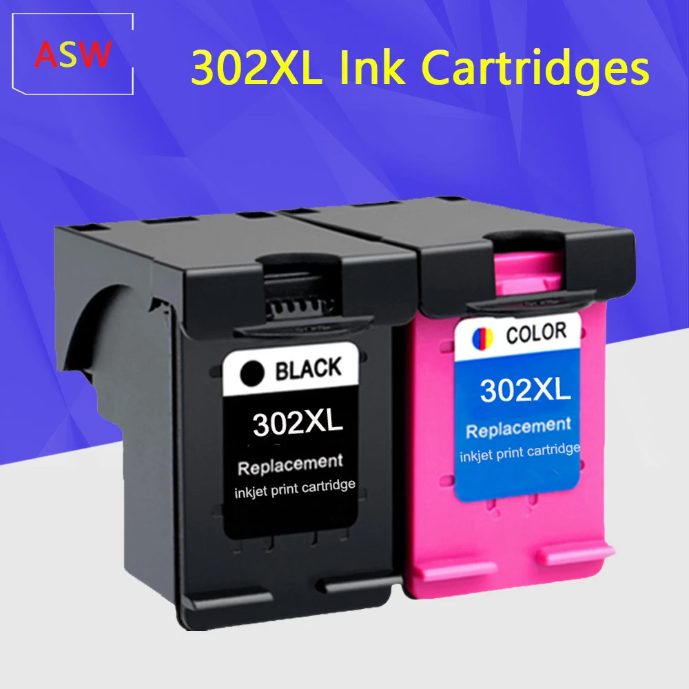 

ASW Replacement for HP302XL for hp302 302 xl 302xl Ink Cartridge For HP Deskjet 2130 3630 ENVY 4520 Officejet 4650 printer