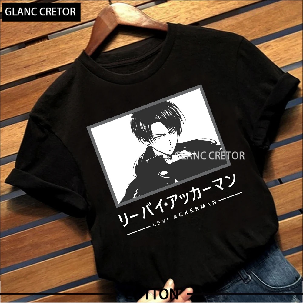 

Attack on Titan Ackerman Print Short Sleeve T-shirt Harajuku T Shirt Tops oversized t shirt men clothing anime shirt
