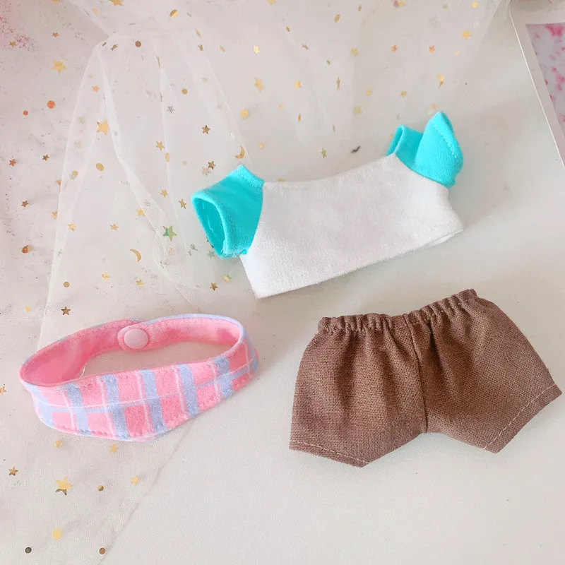 

20cm Star Idol Doll'sShort Sleeve T-shirt Grey Pants Set Suit 20cm Star Idol Doll's Changing Clothes Accessories(without Doll)