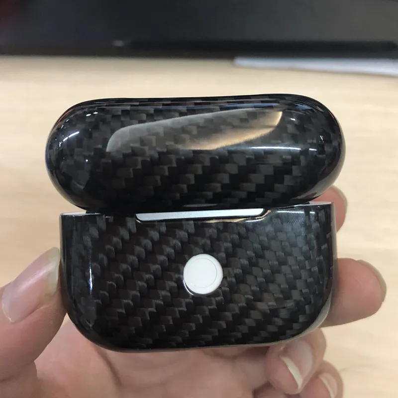 Чехол из углеродного волокна для Apple AirPods Pro Беспроводная зарядка Bluetooth наушники