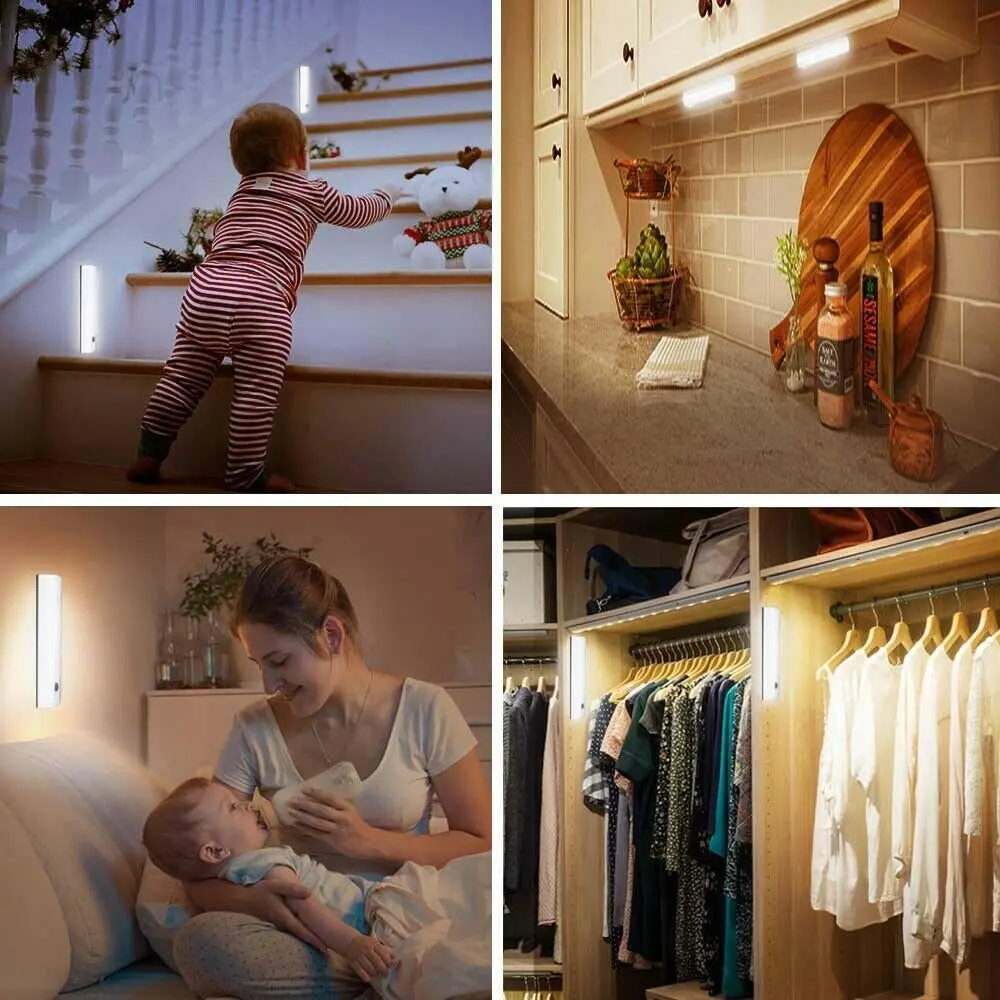 

Battery Operated LED Closet Light Under Cabinet Lighting Stick Kitchen Stairs Led Lights Car Accessories Interior Parts For Car