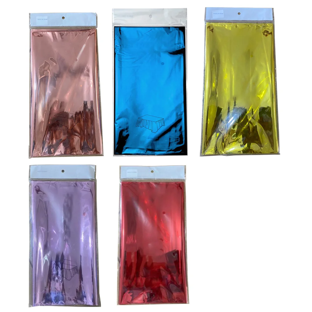 

Foil Tablecloth Disposable Shiny Table Cover Plastic Tableclothfor Birthday Supplies Wedding Party Decor Table Cover 137*274cm