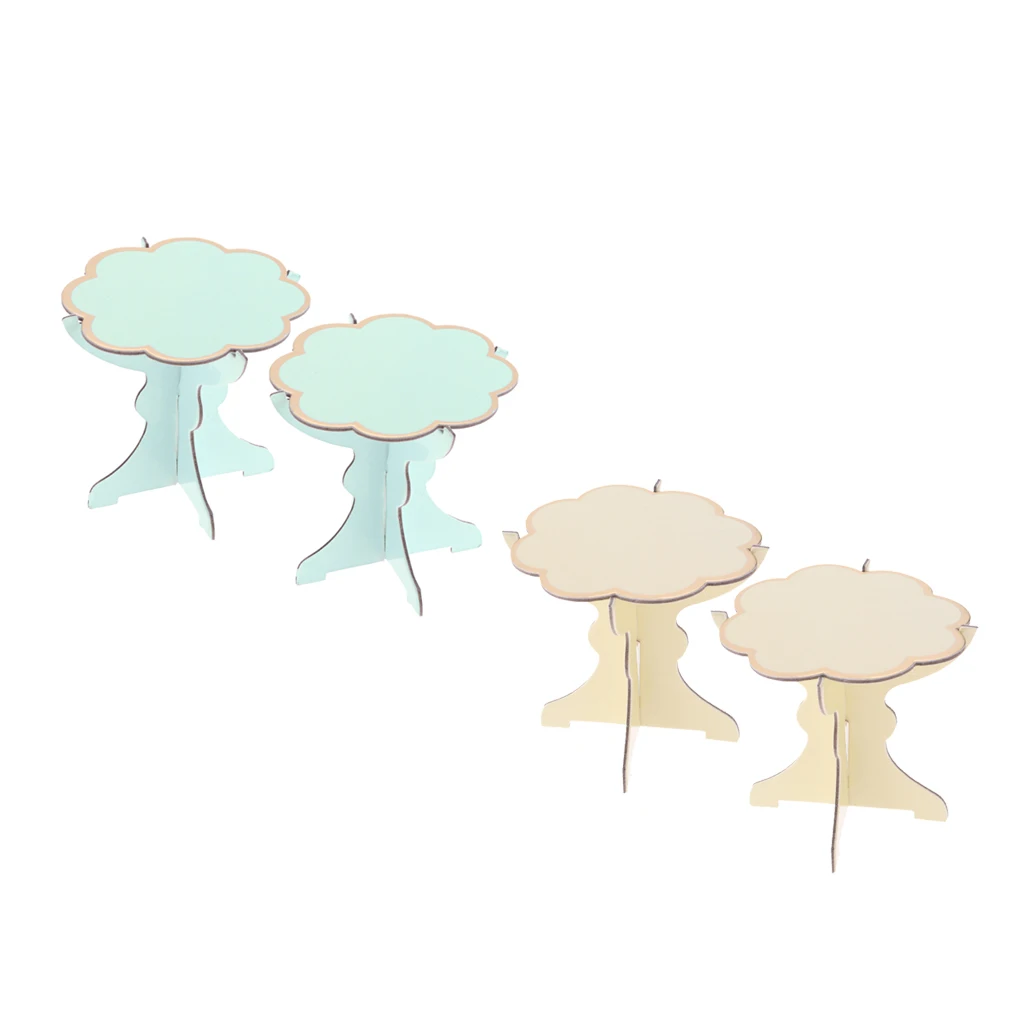 4 картонных подставки для торта поднос кексов одноразовая посуда вечеринки синий