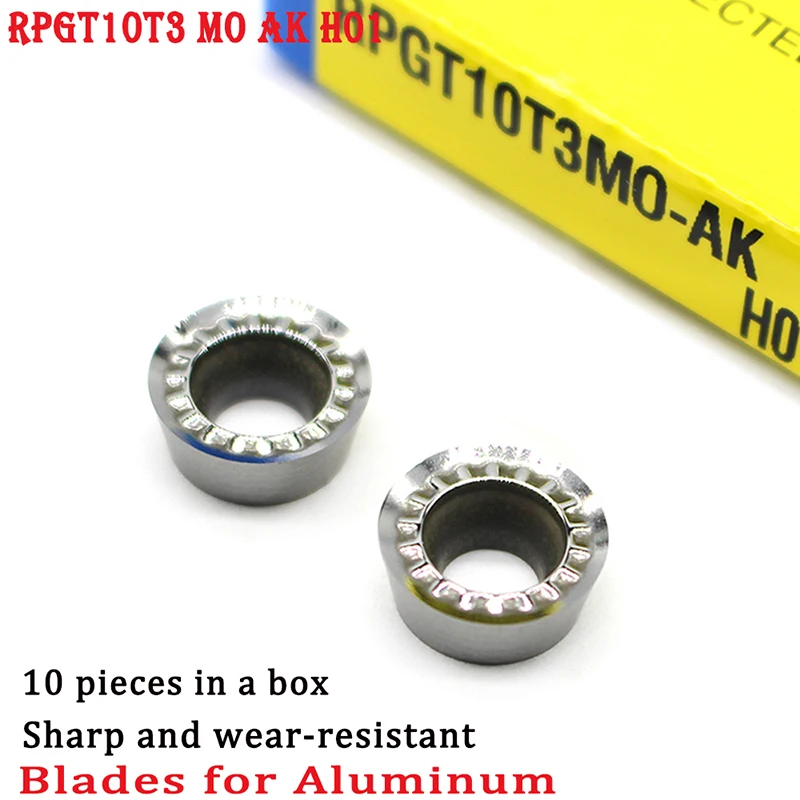 Фото RPGT1204 RPGT1003 RPGT08T2 RPGT10T3 MO AK H01 Алюминиевое режущее лезвие RPGT 10T3 Токарный станок Вставка токарный инструмент Инструменты с ЧПУ для фрезерования №3