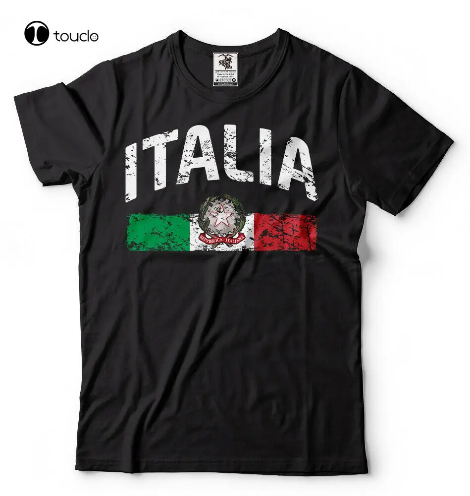 

New Mens T-Shirt Italia Distressed Flag Soccer Fan Italy Italian Pride Heritage Tee Cotton Tee Shirt Unisex