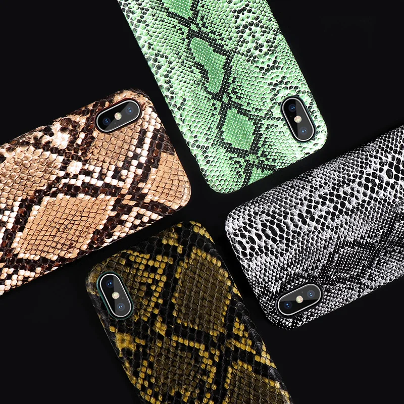 Чехол из искусственной кожи под змеиную кожу для iPhone 11Pro Max X XR XS текстурированный