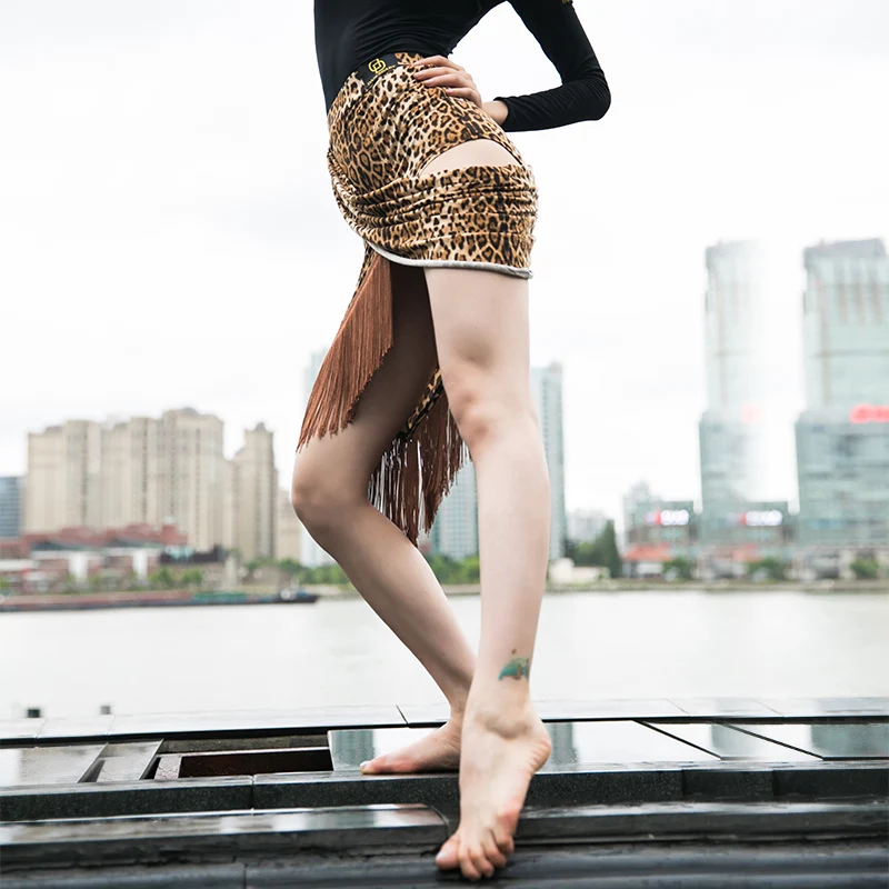 Сексуальная юбка для латинских танцев Женская танго сальсы ча бальных с бахромой