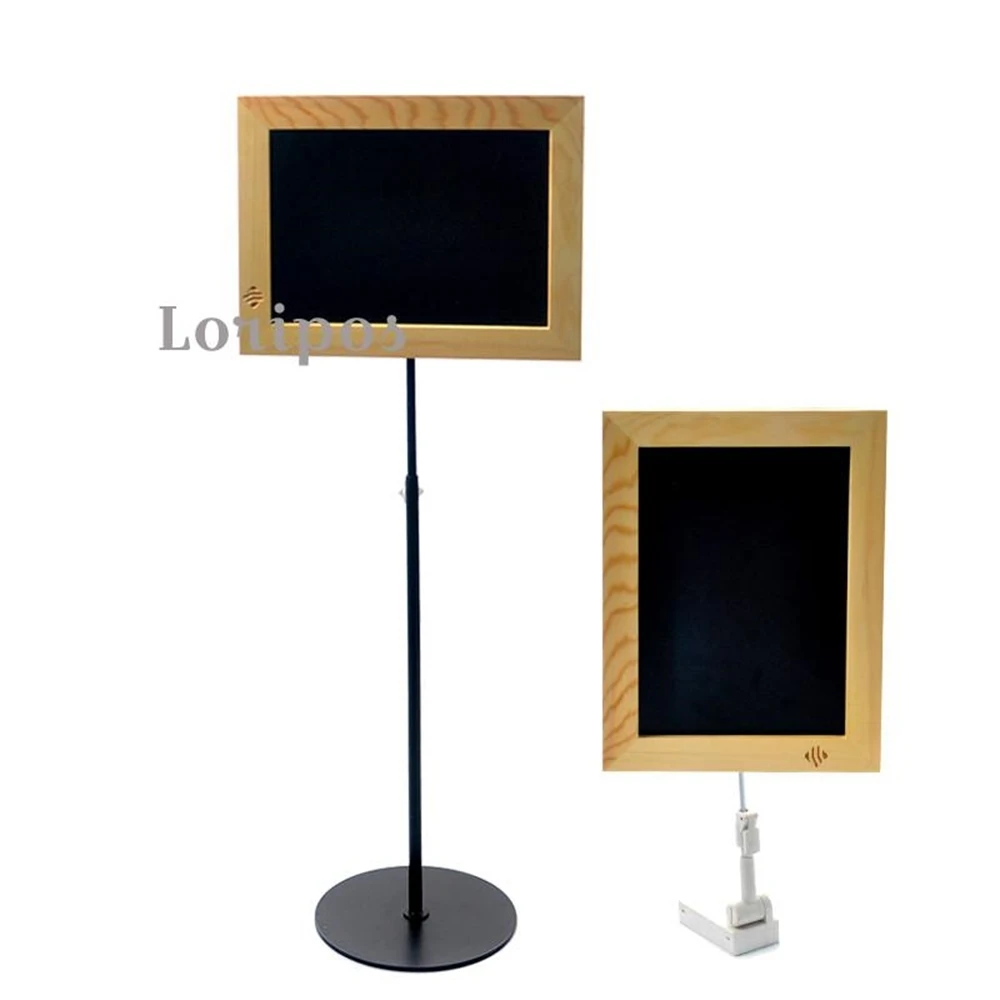 Vertical Wood Rewritable Commodity Price Signboard Supermarket Fruit Vegetable Advertising Name Memo Blackboard Stand | Дом и сад