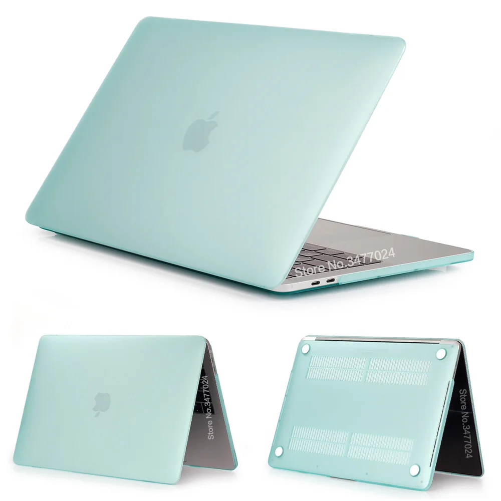 Распродажа, матовый чехол для ноутбука с кристаллами для Macbook Pro retina Air 11 12 13 15 дюймов, для mac new Air/pro с сенсорной крышкой - Цвет: Green-Matte