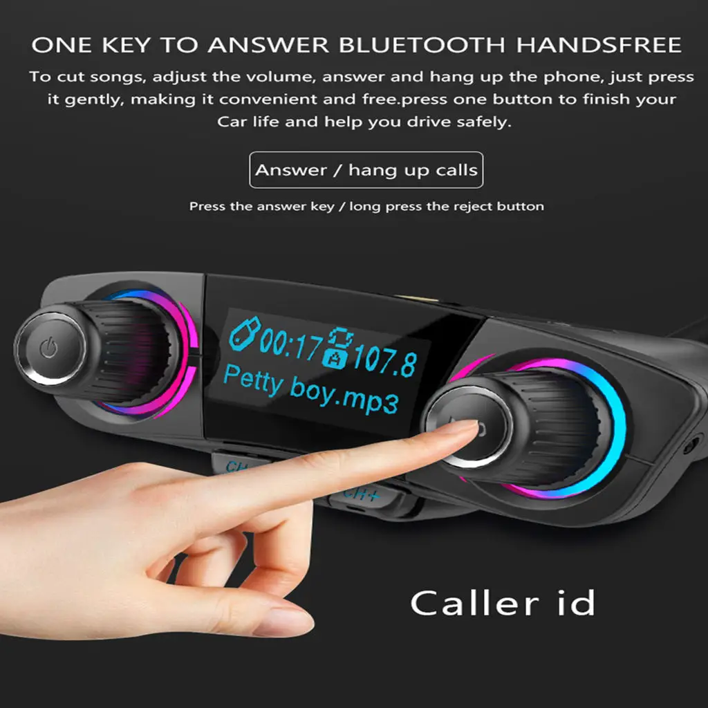 

Автомобильный FM-трансмиттер с Bluetooth, mp3-плеером, 2 USB-порта
