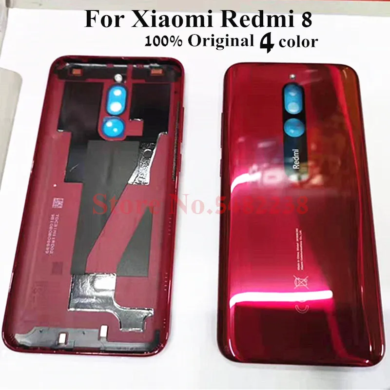 

100% оригинальная задняя крышка батарейного отсека для Xiaomi Redmi 8 задняя крышка корпуса задняя крышка с боковыми кнопками мобильный телефон че...
