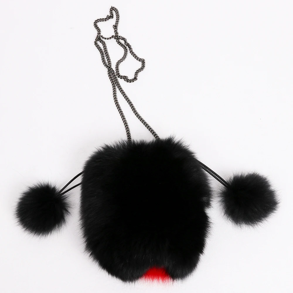 Милая пушистая сумка через плечо для девочек Женская маленькая на с натуральным