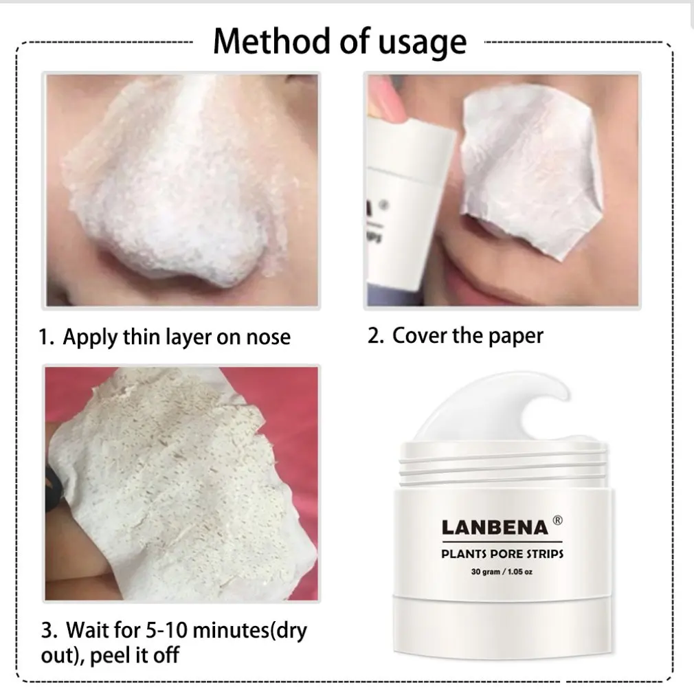 

LANBENA Nose Blackhead Remover Pore Band Mask Black Face Mask From Black Dots Acne Exfoliation Treatment Deep Cleansing Skin