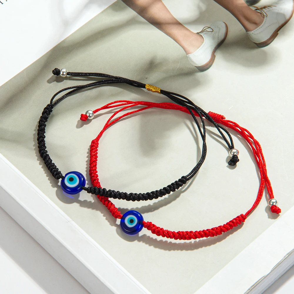 Турецкий Дурной глаз на счастье Красная Нить Браслет для пары модные туфли с