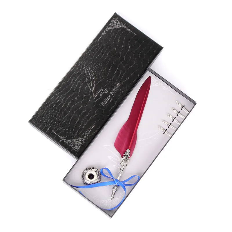 Европейская цветная длинная перьевая ручка Подарочная коробка на день рождения