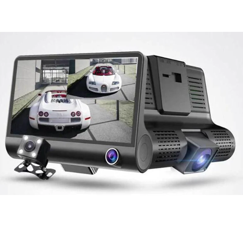 4 ''HP 720P видеорегистратор Автомобильный с 3 камерами фронтальная задняя камера