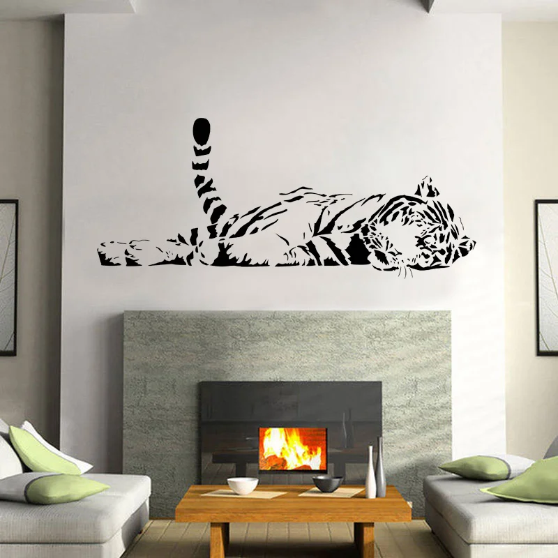 

Stunning Sleeping Tiger Cats Animal Wall Art Decal Sticker Home Decor for Living Room Bedroom Decoration Stickers Wallpaper AA17