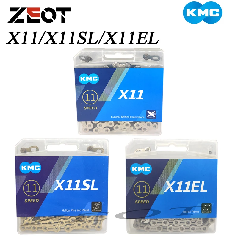 Велосипедная цепь KMC X11 X11EL X11SL 118L 11 для скоростного велосипеда с оригинальной