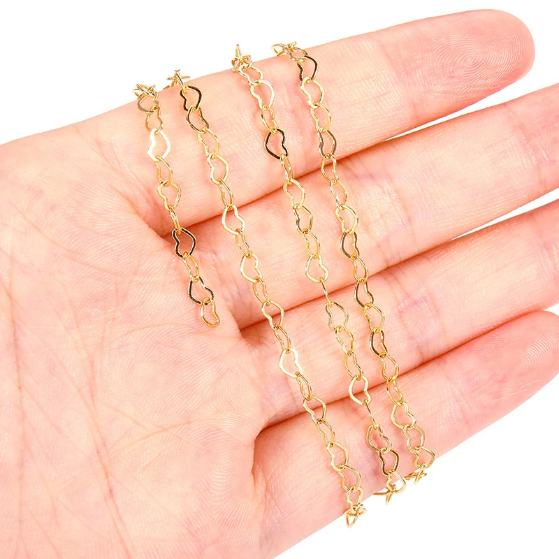 Латунные жемчужные бусины 1 метр золотого цвета цепочки для ожерелья ювелирные