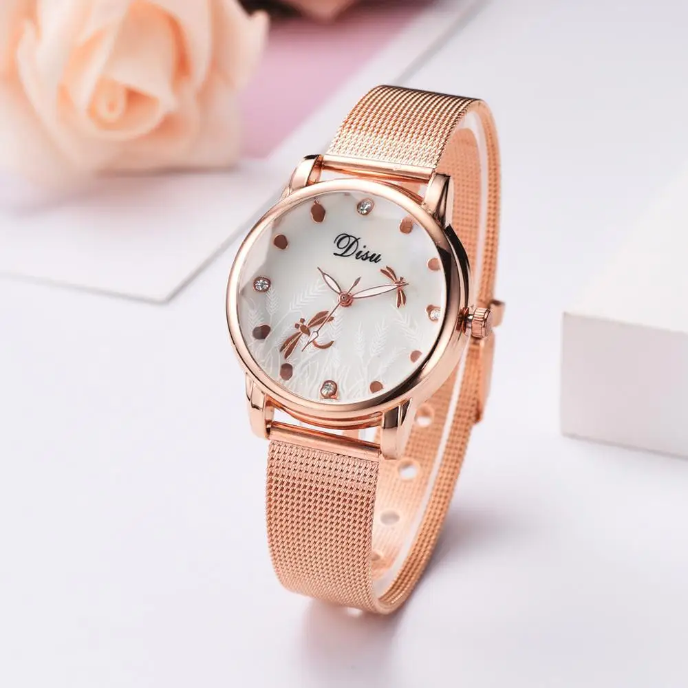 Женские наручные часы стильные и элегантные с разноцветным алмазным циферблатом