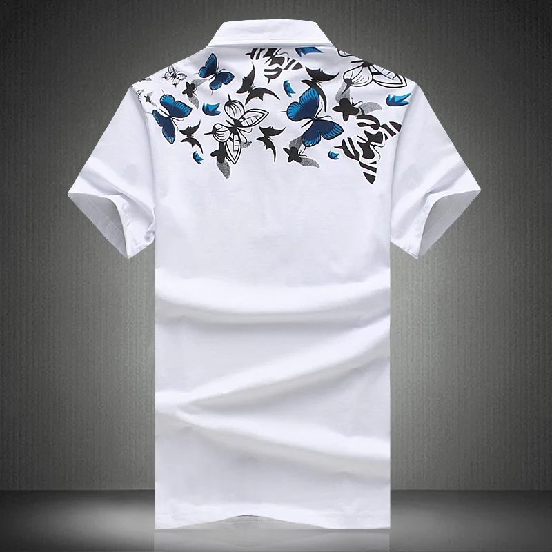 

Men 2019 New Polo Shirt Business Casual Male Polo Shirts Short Sleeve Breathable Butterfly Tops Shirt Plus Size 4XL 5XL 6XL 611