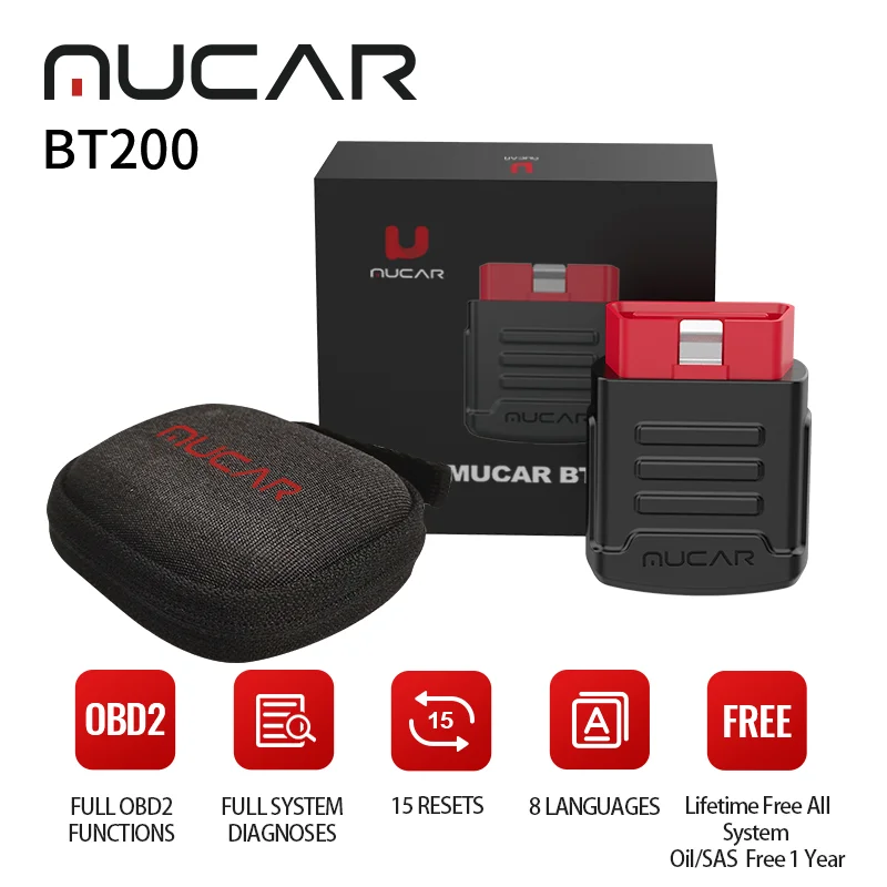 MUCAR BT200 Bluetooth Automotive Obd2 Scanner for Auto Car Full System Diagnostic Tools Code Reader Tester PK AP200 Thinkdiag | Автомобили