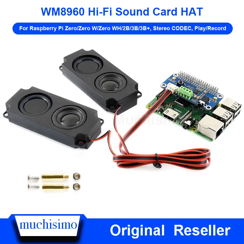 WM8960 Hi-Fi звуковая шляпа "карта" для Raspberry Pi Zero W Zero WH 2B 3B+, стерео кодек, воспроизведение/запись
