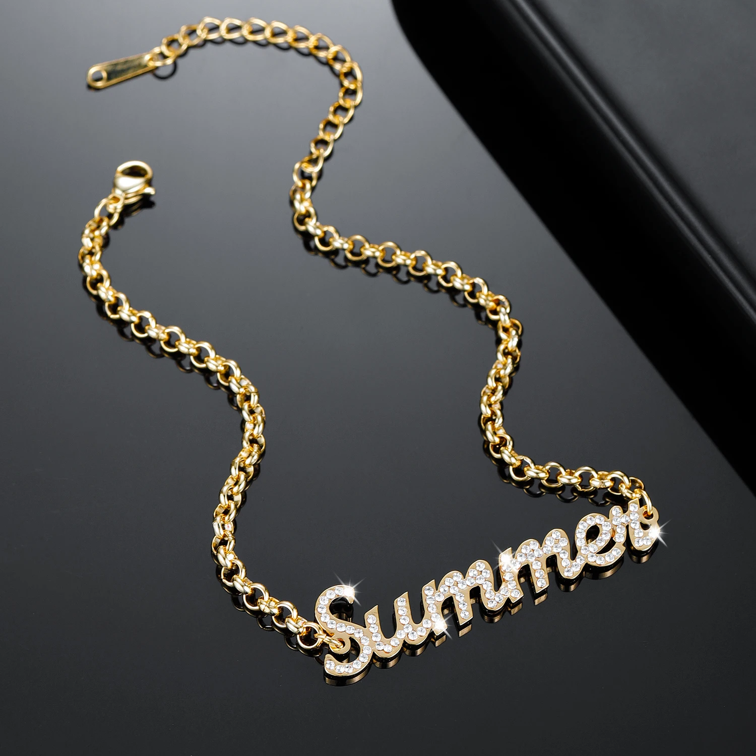 Персонализированный браслет со сверкающим именем и золотые браслеты из