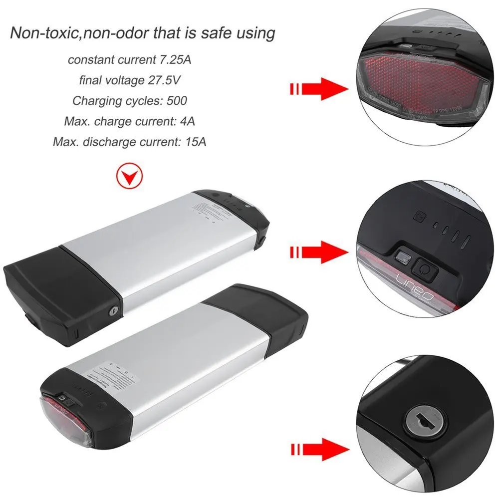 Корабль из RU) 36V 481W 13000mAh большой Ёмкость для электровелосипедов литий ионный Батарея-серые кисточки с сзади Чемодан стеллаж универсальный для е-байка