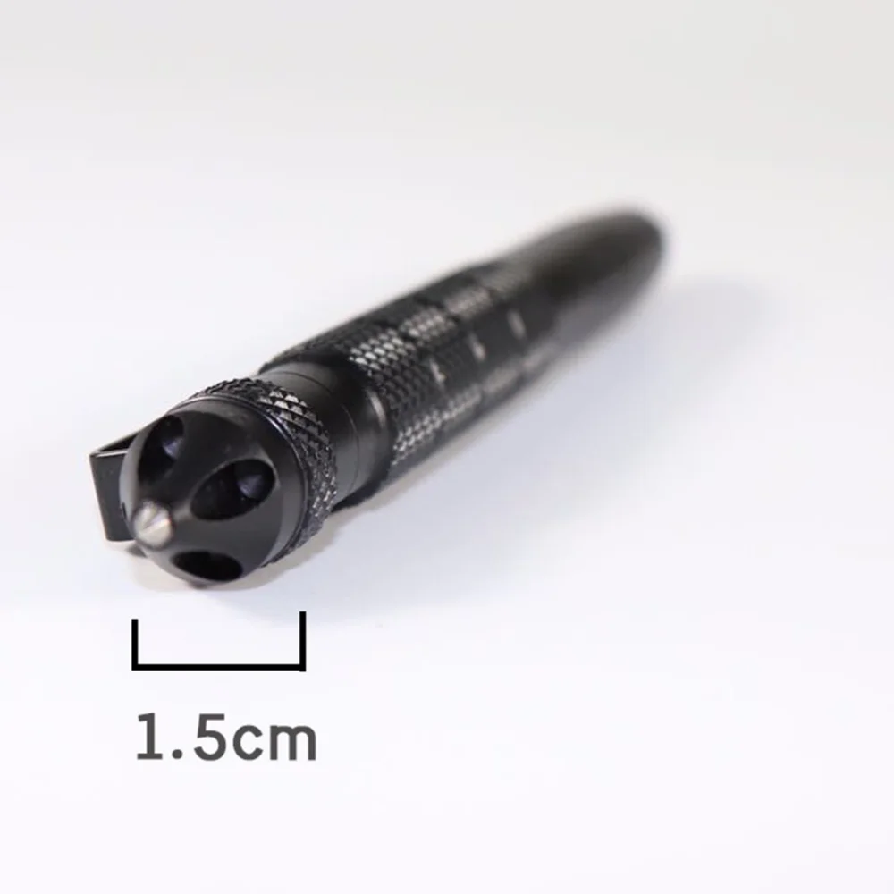 

1Pc Tungsten Steel Head Pen Self Defense Tool Outdoor Survival Multitool Window Breaker for Police (Black)