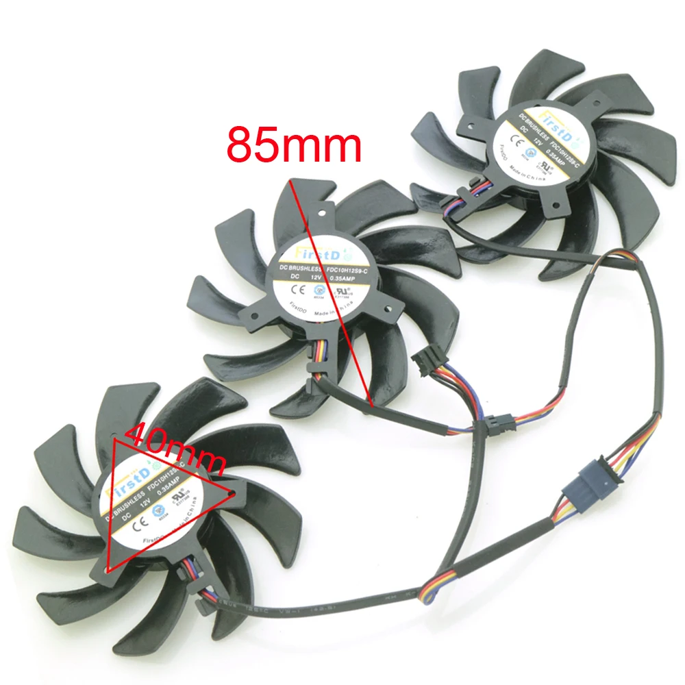 Видеовентилятор для Sapphire R9 280X 290 290X 390 390X OC 3 шт./лот шт./партия 85 мм 12 в пост. Тока 0 35