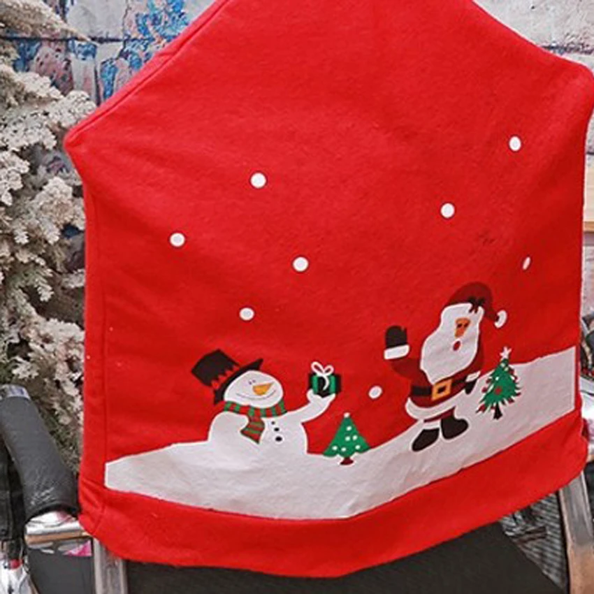 Рождественский орнамент красный чехол на кресло украшение со снеговиком
