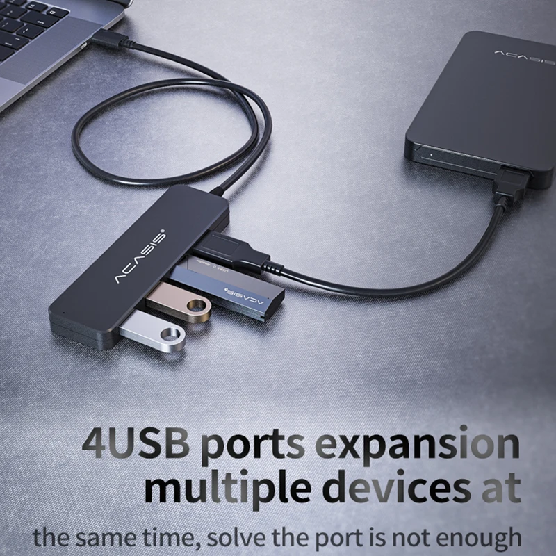 USB-концентратор Acasis Type C 4 порта 3 0 дюйма USB 2 | Компьютеры и офис