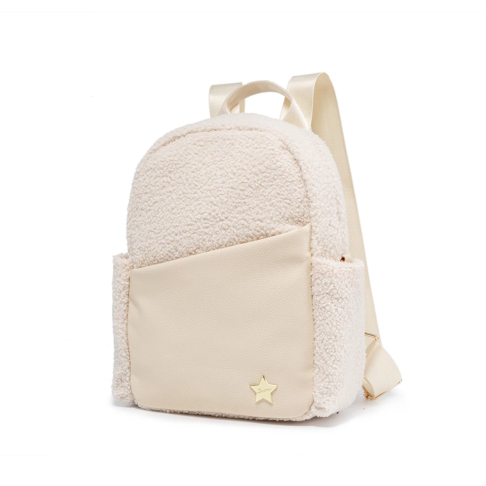 

Soboba Fashion Kids Bag for Kindergarden Warm Velvet Leather Backpack for Children Outside Picnic School Large Capacity Backpack