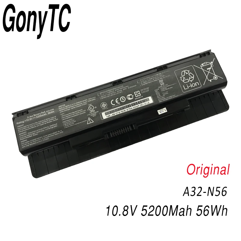 GONYTC 10,8 V 5200 мА/ч, A32-N56 Батарея для ASUS N46 N46V N46VJ N46VM N46VZ N56 N56V N56VJ N56VM N76 A31-N56 A33-N56