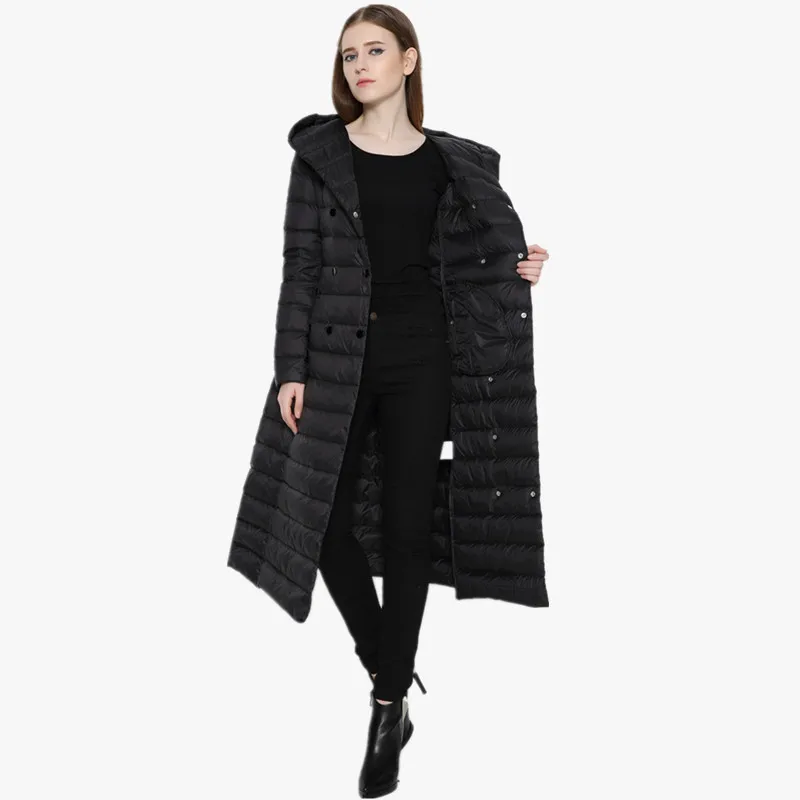 Шапка пуховая куртка женская одежда женские топы зимнее длинное пальто Manteau Femme