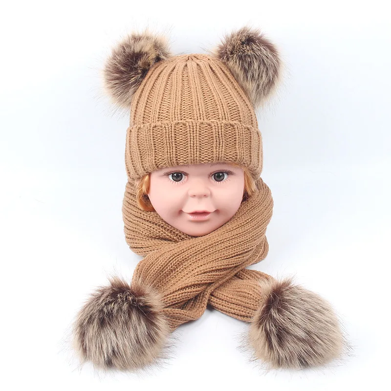 M & D Детский шарф и вязаная шапка костюм|Мужская Skullies шапочки| |