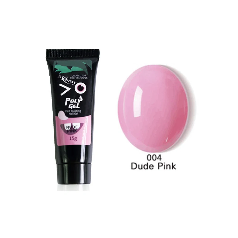004 dude pink 15 мл, 9 цветов, гель для наращивания пальцев, строительный полигель, акриловый гель, полипрозрачный розовый УФ-гель, быстрое наращивание ногтей, камуфляж, светодиодный, твердый гель - Цвет: 004 dude pink